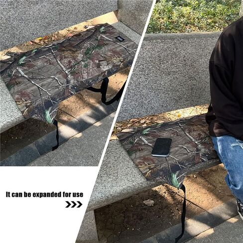 TEQIN Portable Stadium Seat Cushion, Folding Garden Camping Chair, Indoor & Outdoor Folding Chair Cushion, Bleacher Cushion with Backrest for Sports Events, Hiking, Fishing Camouflage in Saudi Arabia