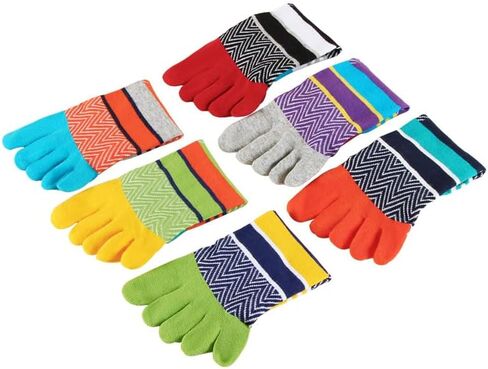 جوارب CICIFAUS لأصابع القدم للرجال والنساء، جوارب رياضية للجري بخمسة أصابع للكاحل/ربع جوارب قابلة للتنفس خفيفة الوزن، 6 أزواج in Kuwait