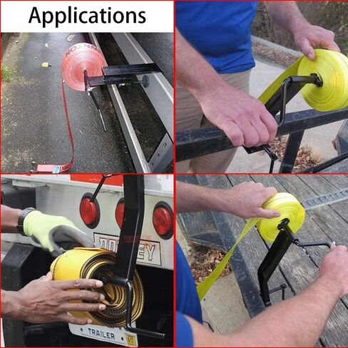 Winch Strap Winder Truck Trailer Flatbed Winch Cargo Tie-Downs Strap Winder, Roll-up Flatbed Trailer Winch Straps up to 4" Wide, Used in Trailers, Trucks, Warehouses Vans Docks in Saudi Arabia