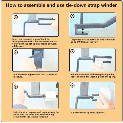 Winch Strap Winder Truck Trailer Flatbed Winch Cargo Tie-Downs Strap Winder, Roll-up Flatbed Trailer Winch Straps up to 4" Wide, Used in Trailers, Trucks, Warehouses Vans Docks in Saudi Arabia