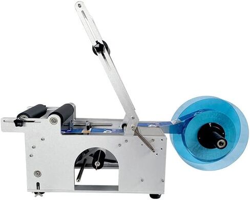 longxuanyinHanchen Semi-Automatic Round Bottle Labeling Machine, Adjustable Labeler Label Applicator Machine for φ0.6-4.7" Cylinder 20-40pcs/min in Saudi Arabia