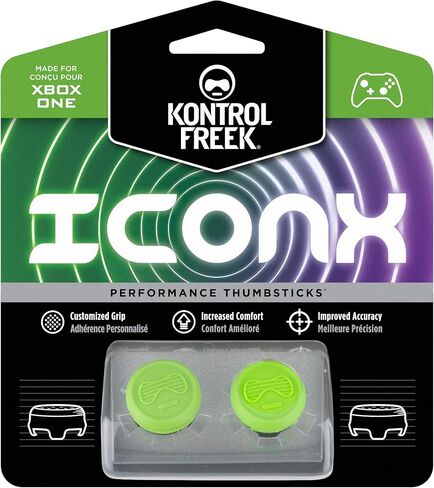 عصا التحكم KontrolFreek Icon X Performance Thumbsticks لأجهزة Xbox One وXbox Series X | 2 محدب متوسط ​​الارتفاع | أخضر in Kuwait