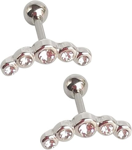 Titanium Labret Studs, 16G Lip Studs, Conch Piercing Jewelry，Internally Threaded Curved Cartilage Earring，Helix Earrings in Saudi Arabia