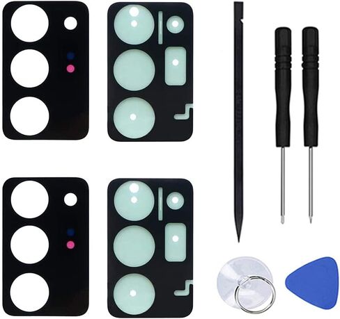 2PCS Rear Camera Glass Lens Cover Replacement for Samsung Galaxy Note 20 Ultra Note 20U 5G (All Carriers) with Adhesive Pre-Installed +Repair Tools Kit (Mystic Black) in Saudi Arabia
