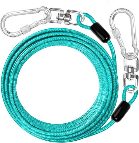 jenico Dog Tie Out Cable: 10 ft Dog Lead for Yard - Heavy Duty Chain Leash Outside for Small Large Dogs Up to 500 lbs - Outdoor Dog Runner Tether in Kuwait