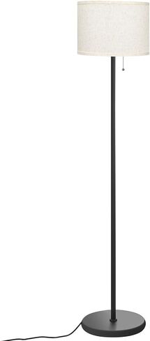 Ambimall Floor Lamp for Bedroom with 3 Color Temperature Bulb with Pull Chain Switch, Modern Floor Lamp with Beige Lampshade for Living Room, Office, Kids Room, Study Room in Saudi Arabia