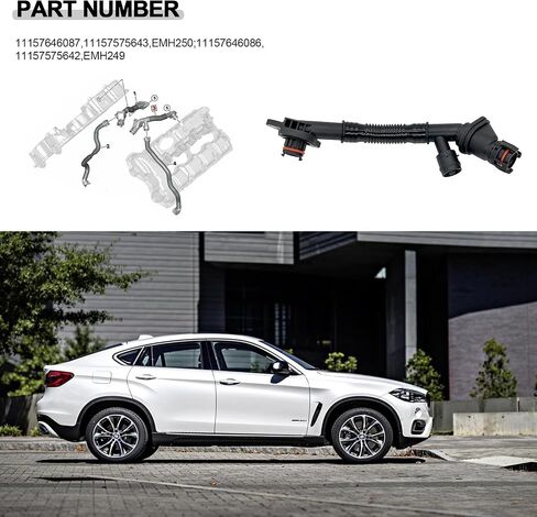 مجموعة Bomunik مكونة من 2 خرطوم تهوية لعلبة المرافق يسارًا ويمينًا لسيارة BMW X5 X6 F01 F02 F07 F10 F12 F13 550i 650i xDrive50i رقم الاستبدال # 11157646086,11157646087 in Kuwait