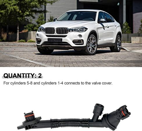مجموعة Bomunik مكونة من 2 خرطوم تهوية لعلبة المرافق يسارًا ويمينًا لسيارة BMW X5 X6 F01 F02 F07 F10 F12 F13 550i 650i xDrive50i رقم الاستبدال # 11157646086,11157646087 in Kuwait