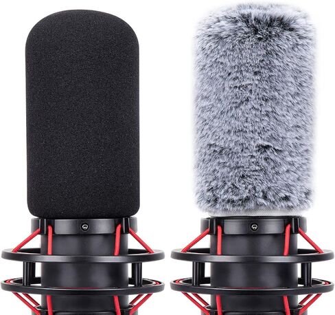 YOUSHARES QuadCast Mic Windscreen and Furry Wind Cover Compatible with HyperX QuadCast Mic and HyperX QuadCast S Microphone in Saudi Arabia
