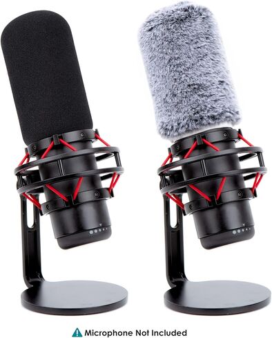 YOUSHARES QuadCast Mic Windscreen and Furry Wind Cover Compatible with HyperX QuadCast Mic and HyperX QuadCast S Microphone in Saudi Arabia