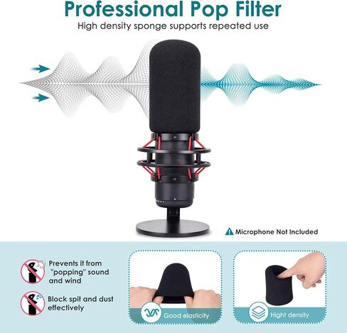 YOUSHARES QuadCast Mic Windscreen and Furry Wind Cover Compatible with HyperX QuadCast Mic and HyperX QuadCast S Microphone in Saudi Arabia
