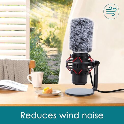 YOUSHARES QuadCast Mic Windscreen and Furry Wind Cover Compatible with HyperX QuadCast Mic and HyperX QuadCast S Microphone in Saudi Arabia