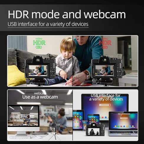 كاميرا Monitech الرقمية للتصوير الفوتوغرافي والفيديو، كاميرا تسجيل فيديو بدقة 4K بدقة 48 ميجابكسل لليوتيوب مع شاشة قلاب 180 درجة، تكبير رقمي 16X، زاوية واسعة 52 مم وعدسة ماكرو، بطاريتان، بطاقة TF سعة 32 جيجابايت، S100 أسود in Kuwait