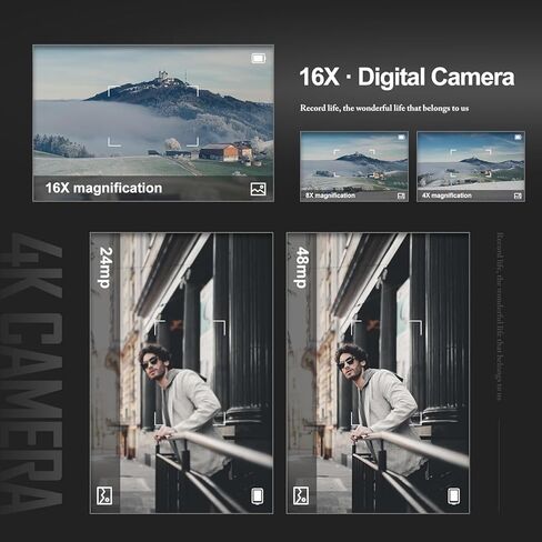 كاميرات رقمية ATPLOES 4K للتصوير الفوتوغرافي، وكاميرا فيديو/مدونات فيديو لليوتيوب مع التحكم في WiFi والتطبيقات، وكاميرا سفر مع بطاقة TF سعة 32 جيجابايت وبطاريتين، وكاميرا مدمجة، واختيار هدية رائعة، وردي in Kuwait