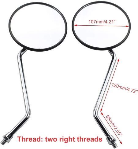 GOOFIT 8mm Black Round Rearview Mirror for 50cc 70cc 90cc 110cc 125cc 150cc 200cc 250cc ATV Quad Scooter Motorcycle Pit Dirt Bike Moped in Saudi Arabia