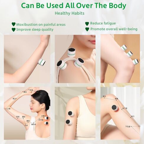 Smokeless Moxa Sticks for Moxibustion, Self Adhesive Mini Moxa Rolls, Portable Safe Home Moxibustion Boxes for Soreness Relieve and Heat Therapy (3 Sets 36 Packs) in Saudi Arabia