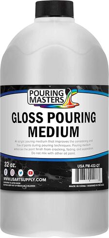 U.S. Art Supply Professional Gloss Pouring Effects Medium, 32 oz. (Quart) Bottle - Improves Flow Consistency, Artist Techniques to Create Cell Effects, Mix with Art Acrylic Paint, Adjusts Viscosity in Saudi Arabia