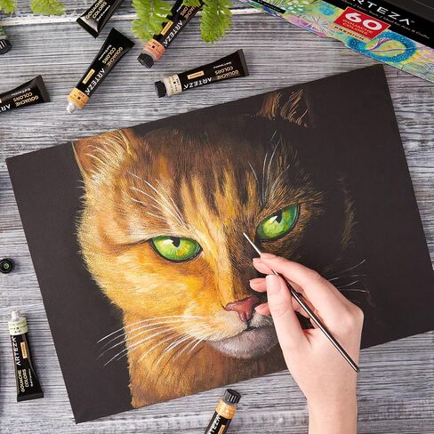 ARTEZA Gouache Paint Set, 60 Color 0.4 fl oz Tubes and 12 Color Pastel Tones 0.4 fl oz Tubes, Opaque Water-Based Paint for Canvas and Paper in Saudi Arabia