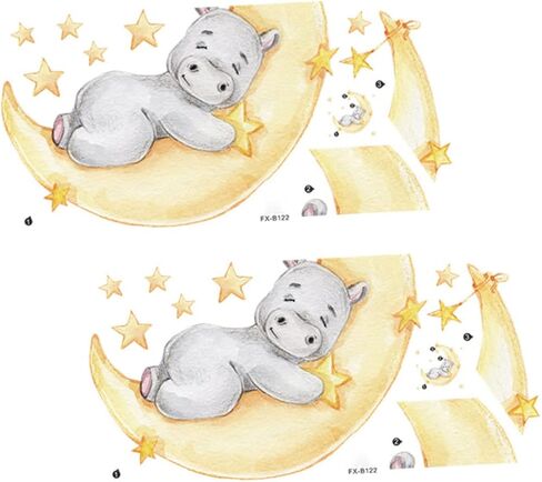 2 ورقة ملصقات غرفة الأطفال الحضانة الشارات ملصقات الحائط للأطفال ديكور الطفل القابل للإزالة جدار الشارات جدار الفن الحضانة الحيوانات جدار الشارات غرفة الطفل الجدار ملصق PVC صائق فتاة in Kuwait