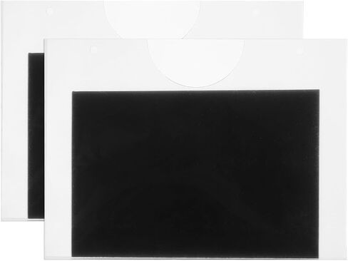 PATIKIL Magnetic File Holder Clear Plastic Mail Magazines Organizer Wall Mount, 2 Pcs Hanging Wall File Organizer A5 Size for Cabinets, Whiteboard, Refrigerator, 8.7" x 6.3" in Saudi Arabia