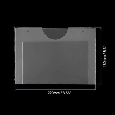 PATIKIL Magnetic File Holder Clear Plastic Mail Magazines Organizer Wall Mount, 2 Pcs Hanging Wall File Organizer A5 Size for Cabinets, Whiteboard, Refrigerator, 8.7" x 6.3" in Saudi Arabia