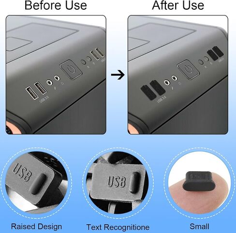 DKARDU USB غطاء منفذ غطاء سيليكون مضاد للغبار، USB C Micro USB نوع A غطاء توصيل لنهاية الإناث، للهاتف المحمول، الكمبيوتر اللوحي، هيكل الكمبيوتر، 60 جهاز كمبيوتر شخصي in Saudi Arabia