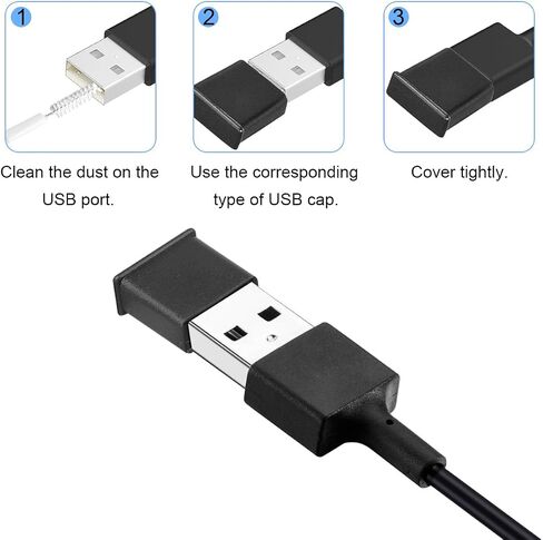 DKARDU USB غطاء منفذ غطاء سيليكون مضاد للغبار، USB C Micro USB نوع A غطاء توصيل لنهاية الإناث، للهاتف المحمول، الكمبيوتر اللوحي، هيكل الكمبيوتر، 60 جهاز كمبيوتر شخصي in Saudi Arabia