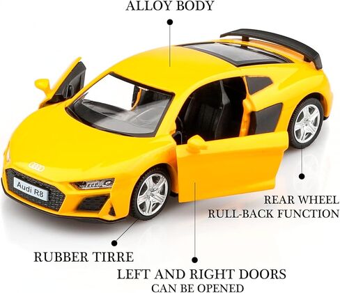 1/36 Scale Audi R8 Diecast Model Cars,Pull Back Vehicles Toy Cars,Cars Gifts for Boys Girls (Matte) in Kuwait