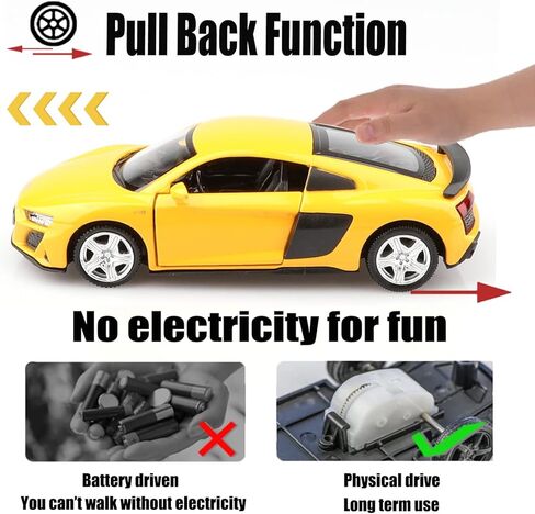 1/36 Scale Audi R8 Diecast Model Cars,Pull Back Vehicles Toy Cars,Cars Gifts for Boys Girls (Matte) in Kuwait