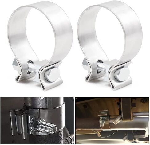 2PCS Exhaust Clamps Band Clamp,Connect Exhaust System Components Narrow Band Muffler Clamp for Exhaust Pipe,Muffler,Elbow,Exhaust Tubing (2.25inch/2pcs) in Saudi Arabia