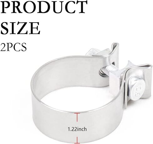 2PCS Exhaust Clamps Band Clamp,Connect Exhaust System Components Narrow Band Muffler Clamp for Exhaust Pipe,Muffler,Elbow,Exhaust Tubing (2.25inch/2pcs) in Saudi Arabia