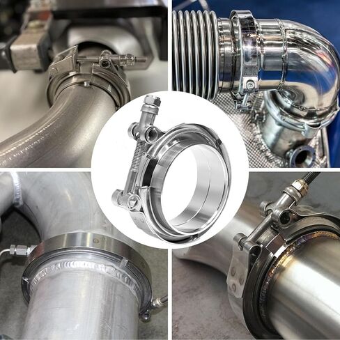 مشبك شريط على شكل حرف V من PALOZO مقاس 3 بوصات مع شفة ذكر أنثى 304 من الفولاذ المقاوم للصدأ، عبوة من قطعتين in Kuwait