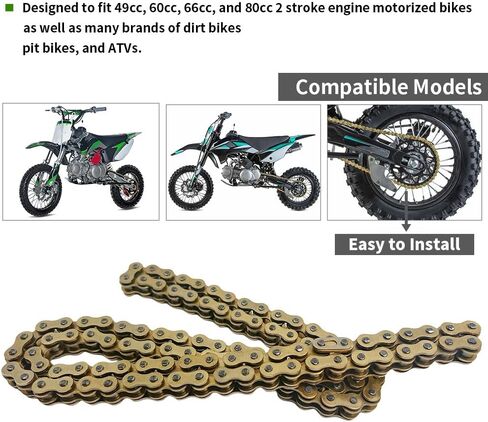 WEICHENGXIN 415H-120L O-Ring Chain for 49cc 60cc 66cc 80cc 2-Stroke Engine Motor Motorized Bicycle Bike Heavy Duty Chain High Power Racing Parts in Saudi Arabia