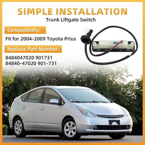 Rear Hatch Release Switch Compatible with 2004-2009 Toyota Prius, Trunk Liftgate Switch Replaces 8484047020 84840-47020 901-731 in Saudi Arabia