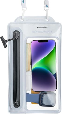 GOOSPERY Universal Zipper Type Waterproof Phone Pouch Case for Outdoor Water Activity Compatible with iPhone 14 13 12 11 Pro Max Mini Xs XR X SE, Galaxy S23 S22 S21 S20 S10 Note20 up to 6.8" - White in Saudi Arabia