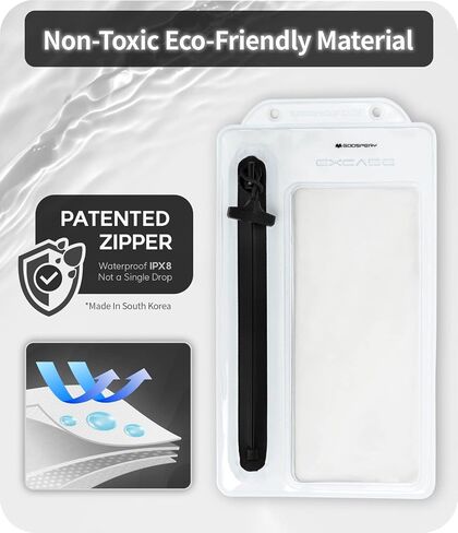 GOOSPERY Universal Zipper Type Waterproof Phone Pouch Case for Outdoor Water Activity Compatible with iPhone 14 13 12 11 Pro Max Mini Xs XR X SE, Galaxy S23 S22 S21 S20 S10 Note20 up to 6.8" - White in Saudi Arabia