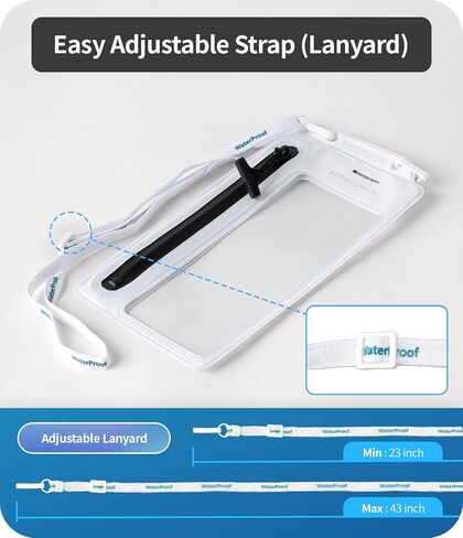 GOOSPERY Universal Zipper Type Waterproof Phone Pouch Case for Outdoor Water Activity Compatible with iPhone 14 13 12 11 Pro Max Mini Xs XR X SE, Galaxy S23 S22 S21 S20 S10 Note20 up to 6.8" - White in Saudi Arabia