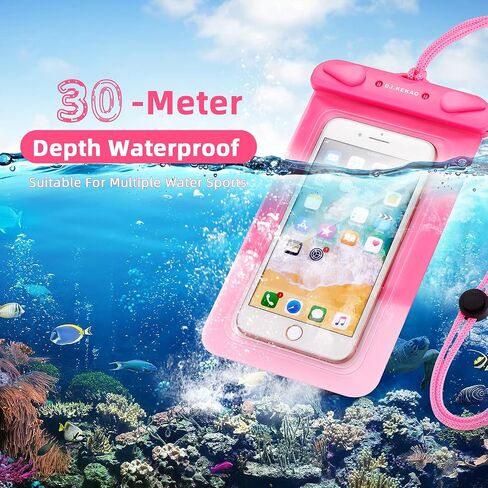 3 Pack Waterproof Float Phone Pouch with Neck Trap and Armband, Waterproof Phone case, Dry Bag Outdoor Beach Bag for iPhone, Samsung Galaxy, and Other Phones Up to 6.9'' (Black+Blue+Pink) in Saudi Arabia