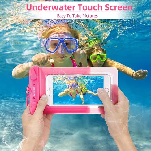 3 Pack Waterproof Float Phone Pouch with Neck Trap and Armband, Waterproof Phone case, Dry Bag Outdoor Beach Bag for iPhone, Samsung Galaxy, and Other Phones Up to 6.9'' (Black+Blue+Pink) in Saudi Arabia