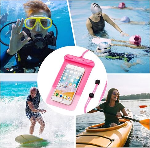 3 Pack Waterproof Float Phone Pouch with Neck Trap and Armband, Waterproof Phone case, Dry Bag Outdoor Beach Bag for iPhone, Samsung Galaxy, and Other Phones Up to 6.9'' (Black+Blue+Pink) in Saudi Arabia