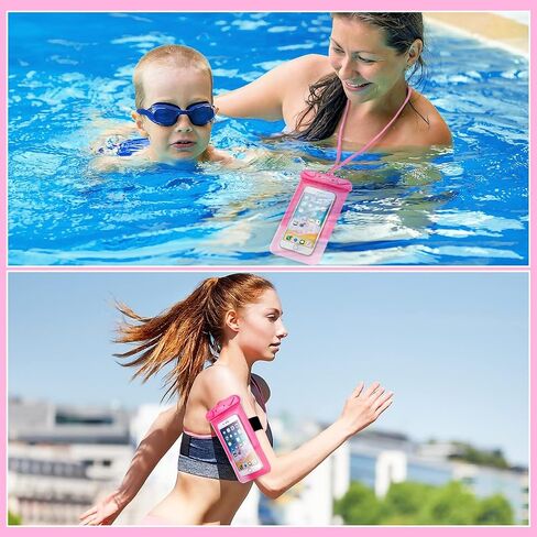 3 Pack Waterproof Float Phone Pouch with Neck Trap and Armband, Waterproof Phone case, Dry Bag Outdoor Beach Bag for iPhone, Samsung Galaxy, and Other Phones Up to 6.9'' (Black+Blue+Pink) in Saudi Arabia