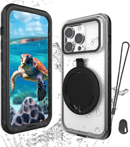 cugahe Self-Check Waterproof Phone Case Compatible for iPhone 13 Pro, Underwater Touchscreen Waterproof Phone Pouch Diving Phone Case with Lanyard for Snorkeling Beach Shower Black in Saudi Arabia