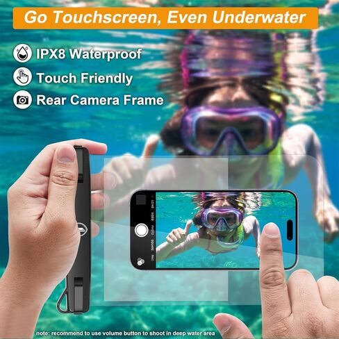 Takfox Extra Large Waterproof Phone Pouch Bag Case for Samsung Galaxy S24 Ultra S23 Plus S22 Note 20 A03S A15 A14 A13 iPhone 15 14 Pro Max, [Up to 10"] [2-Pack] IPX8 Vacation Cellphone Dry Bag-Black in Saudi Arabia