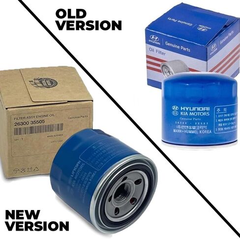 فلتر زيت محرك هيونداي الأصلي OEM 26300-35505 (إصدار جديد) + حشية سدادة التصريف DIINGO 26300-35505 بديلة لسيارة Hyundai Elantra Santa Fe Sonata Accent Kona جميع الموديلات تقريبًا وكيا (4 أزواج) in Kuwait