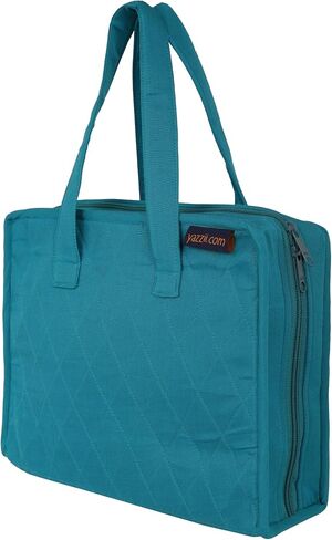 Yazzii Sewing Notions Tote Bag- Portable Sewing Accessories Organizer w Detached Sleeves- Aqua in Saudi Arabia