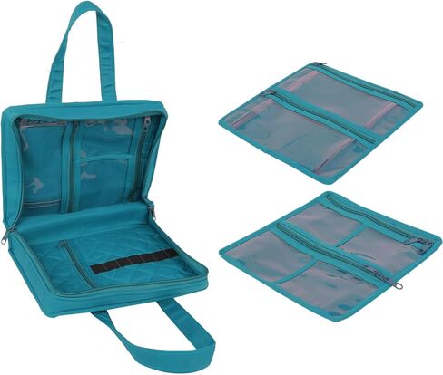 Yazzii Sewing Notions Tote Bag- Portable Sewing Accessories Organizer w Detached Sleeves- Aqua in Saudi Arabia