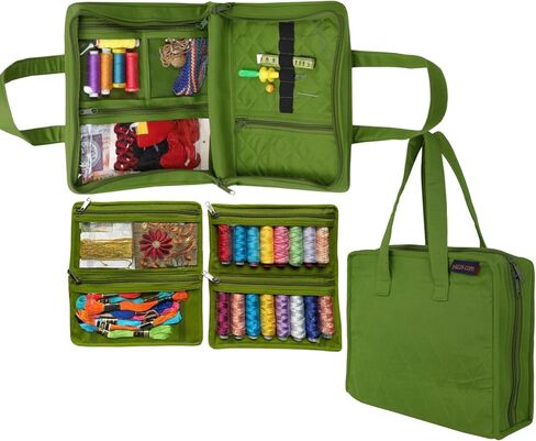 Yazzii Sewing Notions Tote Bag- Portable Sewing Accessories Organizer w Detached Sleeves- Aqua in Kuwait