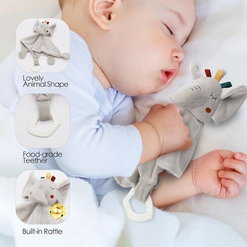 Blublu Park 3 Pcs Car Seat Toys, High Contrast Baby Toys Montessori Tummy Time Toys for Babies 0 3 6 9 12 Months, Sensory Soft Book Toys for Babies Girls Boys Baby Essentials (Elephant) in Saudi Arabia