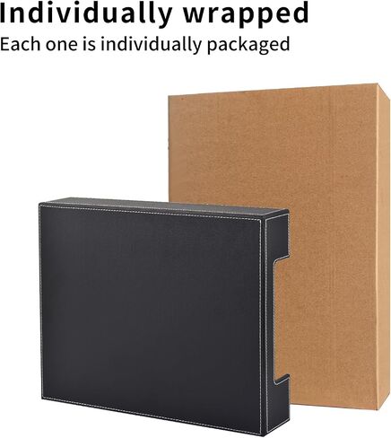 Leather Letter Tray, Office Supplies Desk Organizer for Mail Paper Files Magazines Jewelry Cosmetics,Luxury Letter Holder&Multipurpos Stackable Office Desktop Storage Box,Black in Saudi Arabia