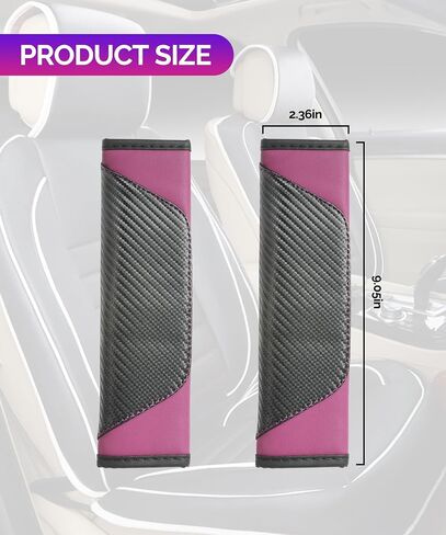 RACOONA Seat Belt Cover Pad,Seatbelt Covers,Car Accessories Car Seat Belt Cover,Carbon Fiber Seat Belt Shoulder Pad,Seatbelt Cushion Seatbelt Shoulder Strap Covers for Cars,Trucks (Black&Red) in Saudi Arabia